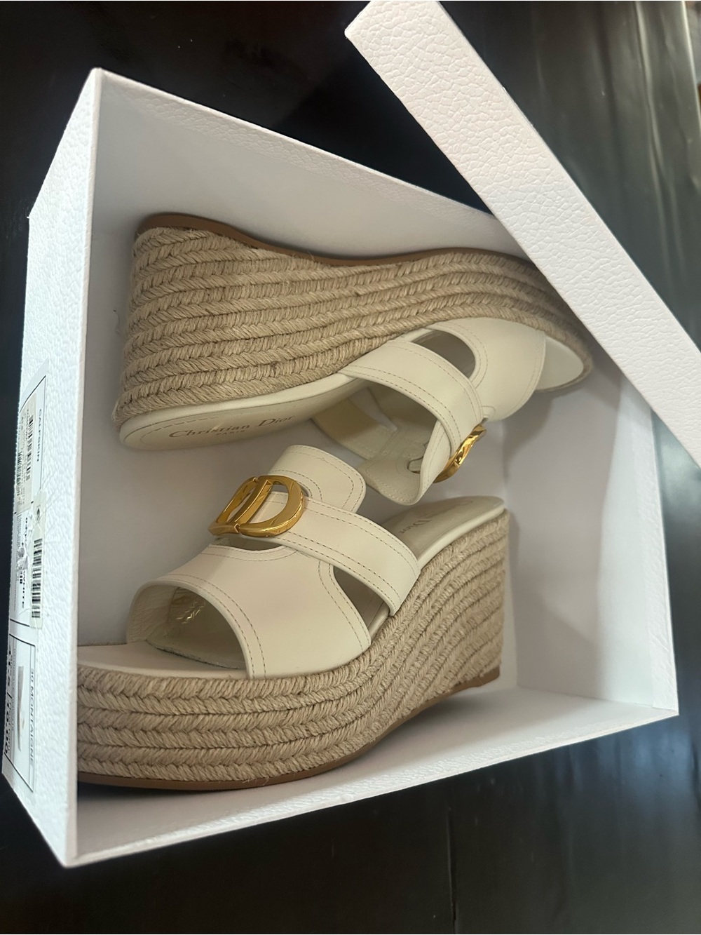 Christian Dior 30 Montage Wedge Off-White NIB sz 41.5 - Picture 6 of 6